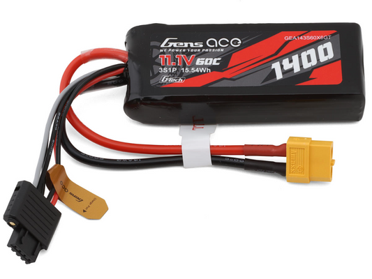 Gens Ace G-Tech Smart 3S LiPo Battery 60C (11.1V/1400mAh) w/XT60 Connector