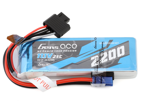 Gens Ace G-Tech Smart 3S LiPo Battery 25C (11.1V/2200mAh) w/EC3 Connector