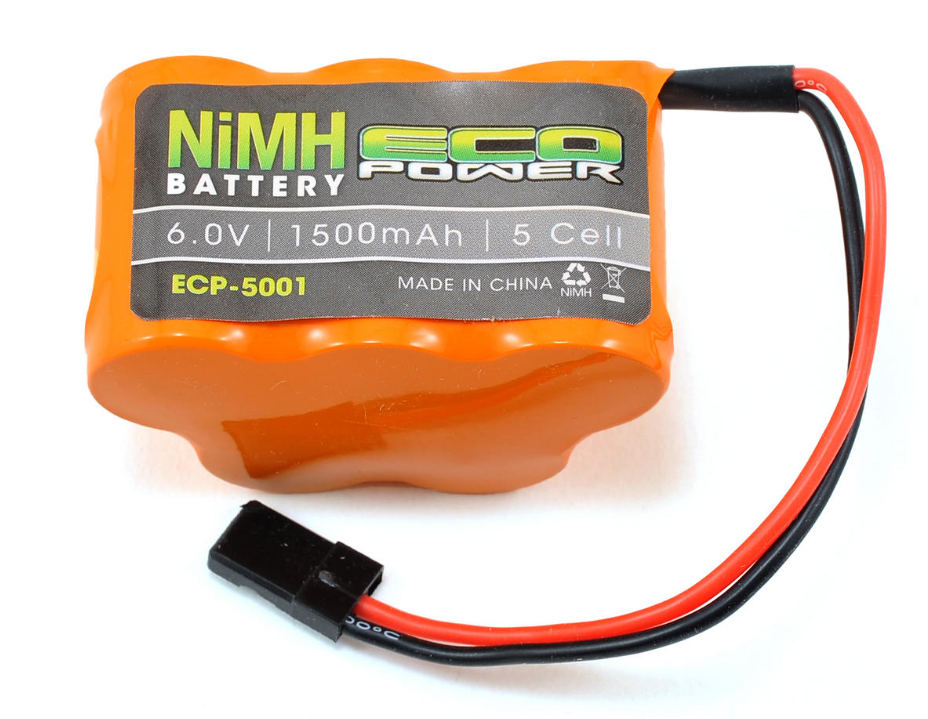 EcoPower 5-Cell NiMH Hump Receiver Pack w/Rx Connector (6.0V/1500mAh)